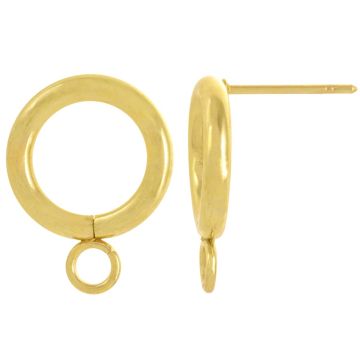 Edelstahl Ohrstecker mit Verschluss (15.5 x 12 mm) Gold (4 Stück)