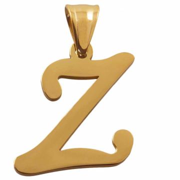 Edelstahl Buchstabenanhänger Z (33 x 23 x 2 mm) Gold (1 Stück)