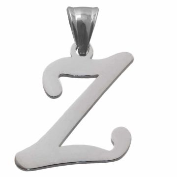 Edelstahl Buchstabenanhänger Z (33 x 23 x 2 mm) Altsilber (1 Stück)
