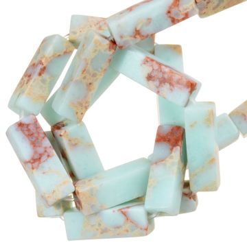 Imperial Jaspis Perlen Rechteck (14 x 4 x 4 mm) Misty Aqua (28 Stück)