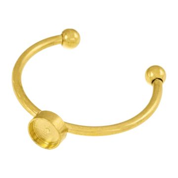 Edelstahl Ring Cabochon Fassung (4 mm) Gold (1 Stück)