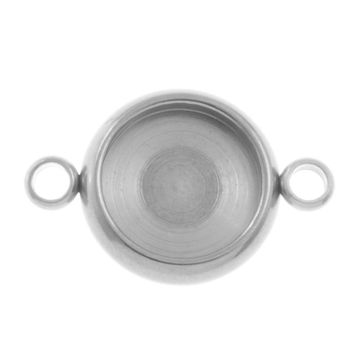 Edelstahl Schmuckverbinder Cabochon Fassung (4 mm) Altsilber (10 Stück)