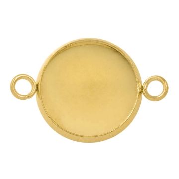 Edelstahl Schmuckverbinder Cabochon Fassung (8 mm) Gold - Ion Plated (10 Stück)