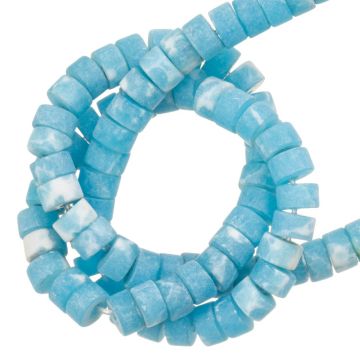 Imperial Jaspis Perlen Frosted Heishi-Scheibe (4 x 2 mm) Sky Blue (156 Stück)