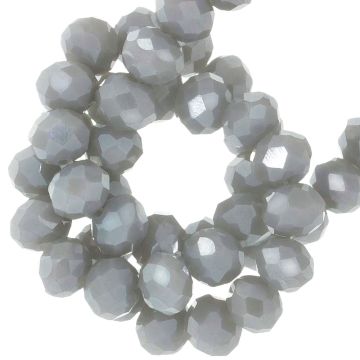 Galvanisierte Facettperlen Rondelle (4 x 3 mm) Cool Grey (110 Stück)