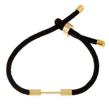 Armband DIY - Geflochtene Nylonkordel Verstellbar (23cm) Black (1 Stück)