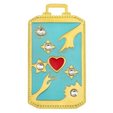 Edelstahl Pendant Emaille mit Strass  (25.5 x 13.5 x 1 mm) Gold (1 Stück)