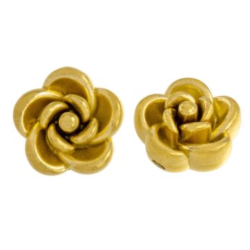 Edelstahl Perlen Rose (10 x 6 mm) Gold (2 Stück)