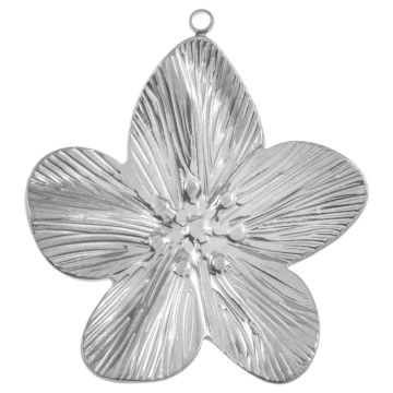 Edelstahl Pendant Blume (34 x 31 x 4 mm) Altsilber (1 Stück)