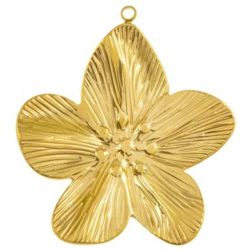 Edelstahl Pendant Blume (34 x 31 x 4 mm) Gold (1 Stück)
