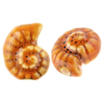 Keramikperlen Muschel Schnecke (17 x 21 x 10 mm) Desert Sun (3 Stück)