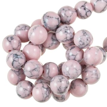 Türkis Stein Perlen (8 mm) Pale Pink (48 Stück)
