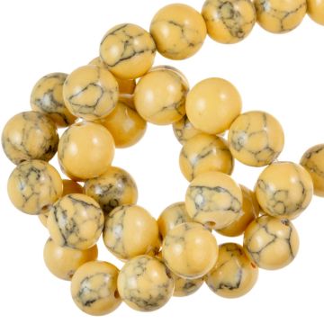 Türkis Stein Perlen (8 mm) Amber Yellow (48 Stück)