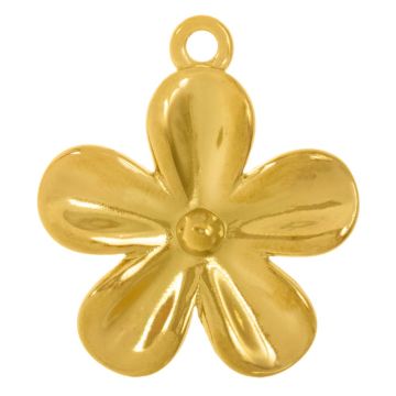 Edelstahl Pendant Blume (28 x 24 x 2.5 mm) 18K Gold Ion Plated (1 Stück)