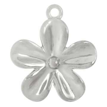 Edelstahl Pendant Blume (28 x 24 x 2.5 mm) Altsilber (1 Stück)