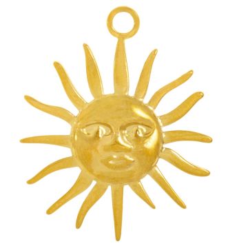 Edelstahl Pendant Sonne (30 x 24.5 x 3 mm) Gold (1 Stück)