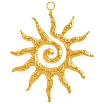 Edelstahl Pendant Sonne (40.5 x 33 x 2 mm) Gold (1 Stück)