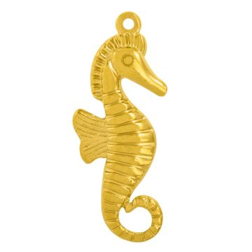 Edelstahl Pendant Seepferdchen (30 x 11 x 3.5 mm) 18K Gold Ion Plated (1 Stück)