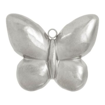Edelstahl Pendant Schmetterling (27 x 23 x 3 mm) Altsilber (1 Stück)