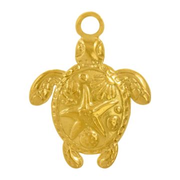 Edelstahl Pendant Muschel (23 x 18 x 3 mm) 18K Gold Ion Plated (2 Stück)