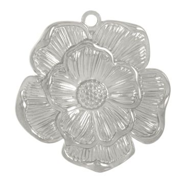 Edelstahl Pendant Blume (27 x 25 x 2.5 mm) Altsilber (1 Stück)