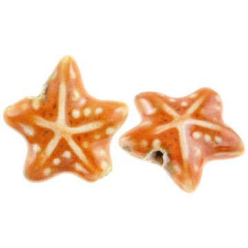 Keramikperlen Seestern (20 x 21 x 9 mm) Desert Sun (3 Stück)