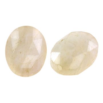 Mondstein Facettperlen (9.5 - 10 x 8 x 4.5 mm) 2 Stück