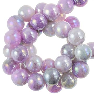 Galvanisierte Glasperlen (8 mm) Fair Orchid AB (100 Stück)