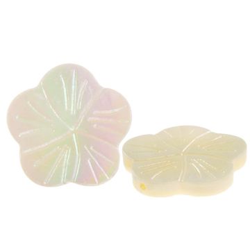 Muschelperlen Blume (18.5 - 20 x 19 - 20 x 2 - 3.5 mm) White AB (5 Stück)