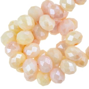 Galvanisierte Facettperlen Rondelle (6 x 5 mm) Peach Blossom AB (80 Stück)
