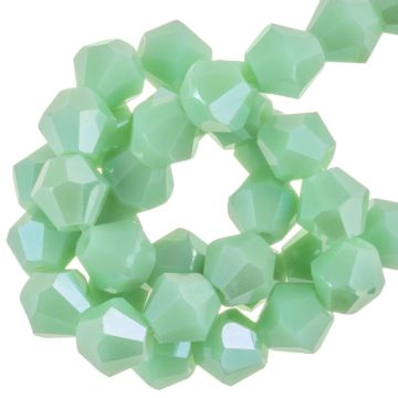 Galvanisierte Facettperlen Opak Bicone (6 mm) Mint Green (45 Stück)
