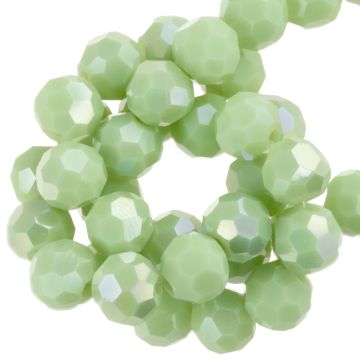 Galvanisierte Facettperlen Opak Rund (6 mm) Dusty Lime AB (90 Stück)