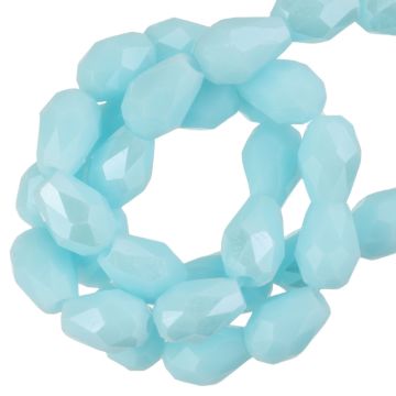 Galvanisierte Facettperlen Opak Tropfen (6 x 4 mm) Aqua Breeze AB (65 Stück)