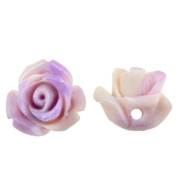 Synthetische Koralle Perlen (10 x 10.5 x 8 mm) Misty Lavender (5 Stück)