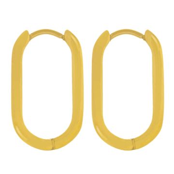 Edelstahl Ohrringe (21.5 x 12 x 3 mm) Gold (2 Stück)