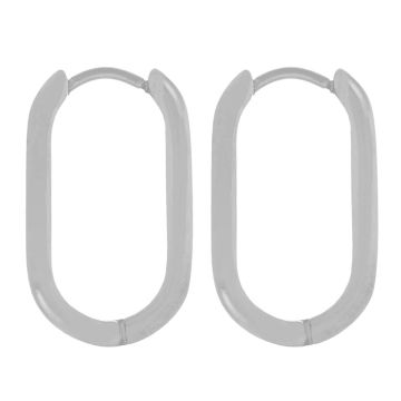 Edelstahl Ohrringe (21.5 x 12 x 3 mm) Altsilber (2 Stück)