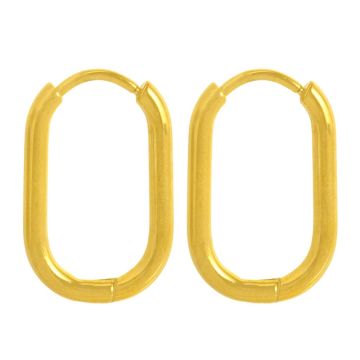 Edelstahl Ohrringe (19 x 12 x 2 mm) Gold (2 Stück)