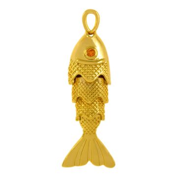 Pendant Fisch (27 x 7 x 5.5 mm) 18K Gold Plated (1 Stück)