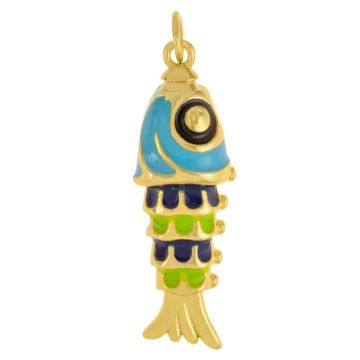 Pendant Emaille Fisch (30 x 10 x 7 mm) Blue (1 Stück)