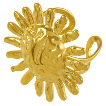 Edelstahl Verstellbarer Ring Blume (Durchmesser 17.6 mm) 18K Gold Plated (1 Stück)