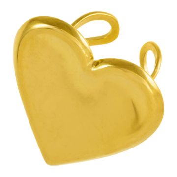 Edelstahl Verstellbarer Ring Herz (Durchmesser 18 mm) 18K Gold Plated (1 Stück)