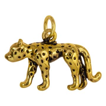 Charm Emaille Leopard (14 x 20 x 5.5 mm) 18K Gold Plated (1 Stück)