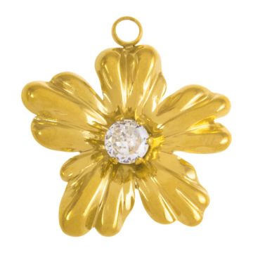 Edelstahl Pendant Blume (20 x 18 x 4 mm) Gold (1 Stück)