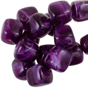 Acrylperlen Opak Zweifarbig (17 x 15.5 x 15.5 mm) Amethyst (10 Stück)