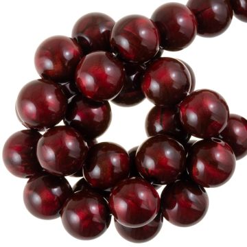Acrylperlen Tigerauge-Optik (13 mm) Dark Red (25 Stück)
