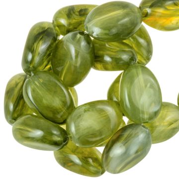 Acrylperlen Zweifarbig (18 x 13 x 9.5 mm) Dark Olive Green (10 Stück)