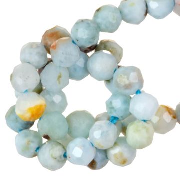 Larimar Facettperlen (2 mm) 200 Stück