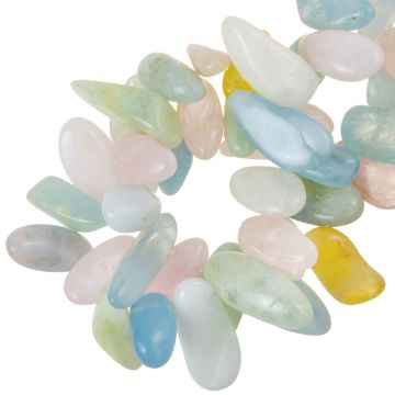 Morganit Perlen (10 - 28 x 8 - 12 x 4 - 8 mm) 42 Stück