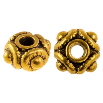 Tibetische Spacer Perlen (8 x 5 mm) Gold (25 Stück)