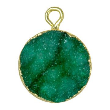 Druzy Achat Pendant (18 x 14 x 6 - 10 mm) Emerald Green (1 Stück)